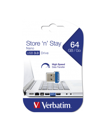 VERBATIM PENDRIVE 64GB NANO STORE USB 3.0 98711