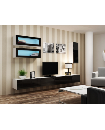 cama meble Witryna VIGO '90' szkło 90/35/32 biały/czarny poł