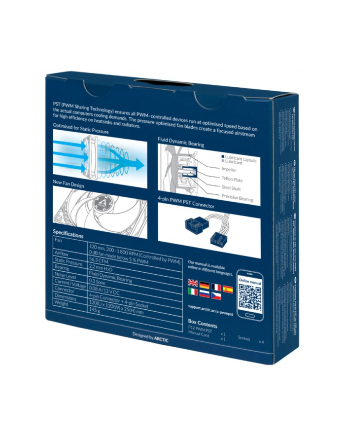 arctic cooling WENTYLATOR ARCTIC P12 PWM PST 120mm Black główny
