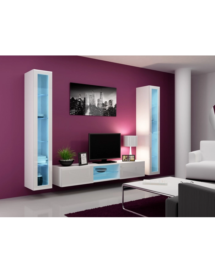 cama meble Witryna VIGO szkło'180' 180/40/30 biały/biały poł główny