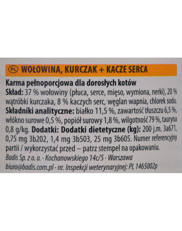 ANIMONDA Carny Adult smak: wołowina  kurczak i kacze serca - mokra karma dla kota - 200g główny