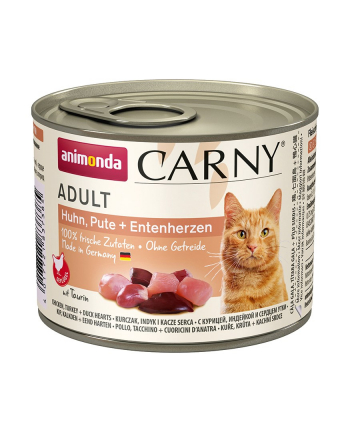 ANIMONDA Carny Adult smak: kurczak  indyk  kacze serca - karma mokra dla kota - 200g