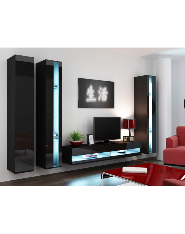 cama meble Regał VIGO NEW 180/40/30 czarny/czarny połysk główny