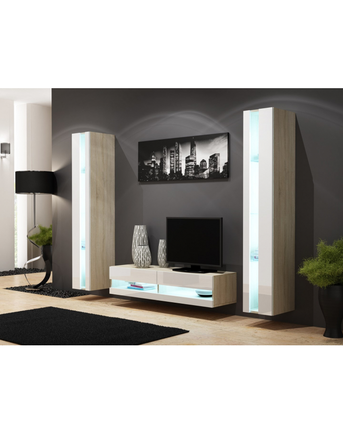 cama meble Regał VIGO NEW 180/40/30 dąb sonoma/biały połysk główny