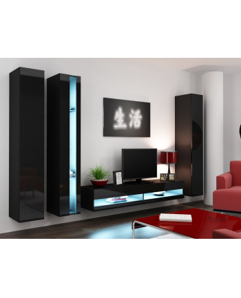 cama meble Szafka RTV VIGO NEW '140' 30/140/40 czarny/czarpoł nr 1