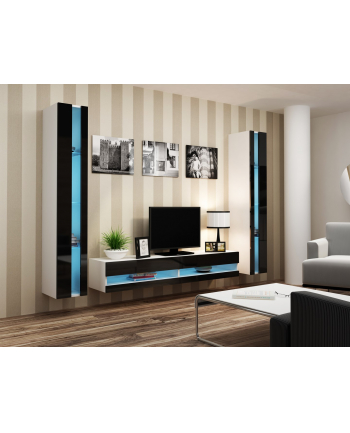 cama meble Szafka RTV VIGO NEW '180' 30/180/40 biały/czarny pł nr 2