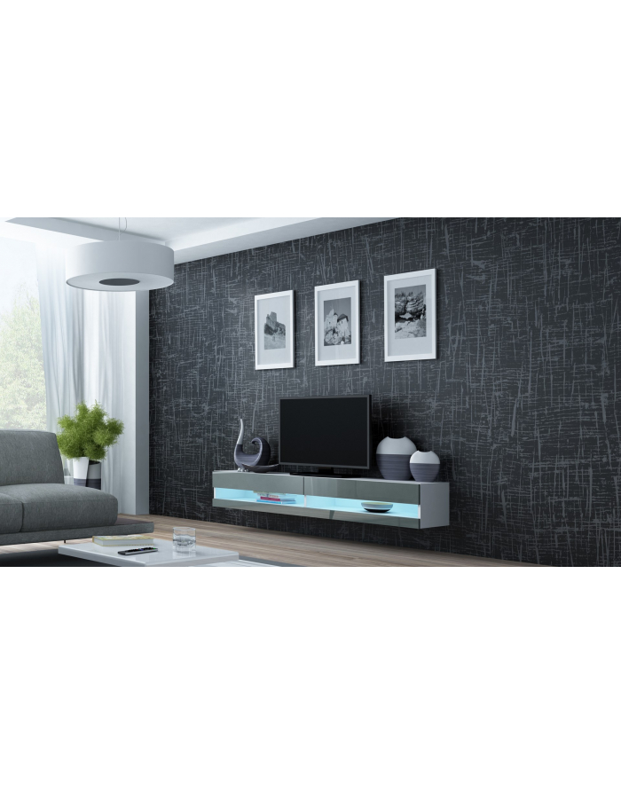 cama meble Szafka RTV VIGO NEW '180' 30/180/40 biały/szary poł główny