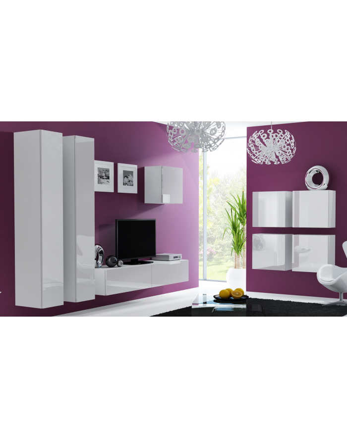 cama meble Szafka RTV VIGO '180' 30/180/40 biały/ biały połysk główny