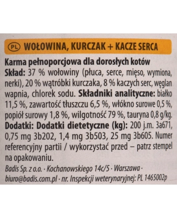 ANIMONDA Carny Adult smak: wołowina  kurczak i kacze serca - mokra karma dla kota - 400g nr 1