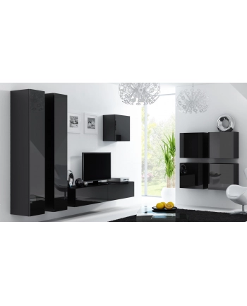 cama meble Szafka RTV VIGO '180' 30/180/40 czarny/czarny poł nr 1