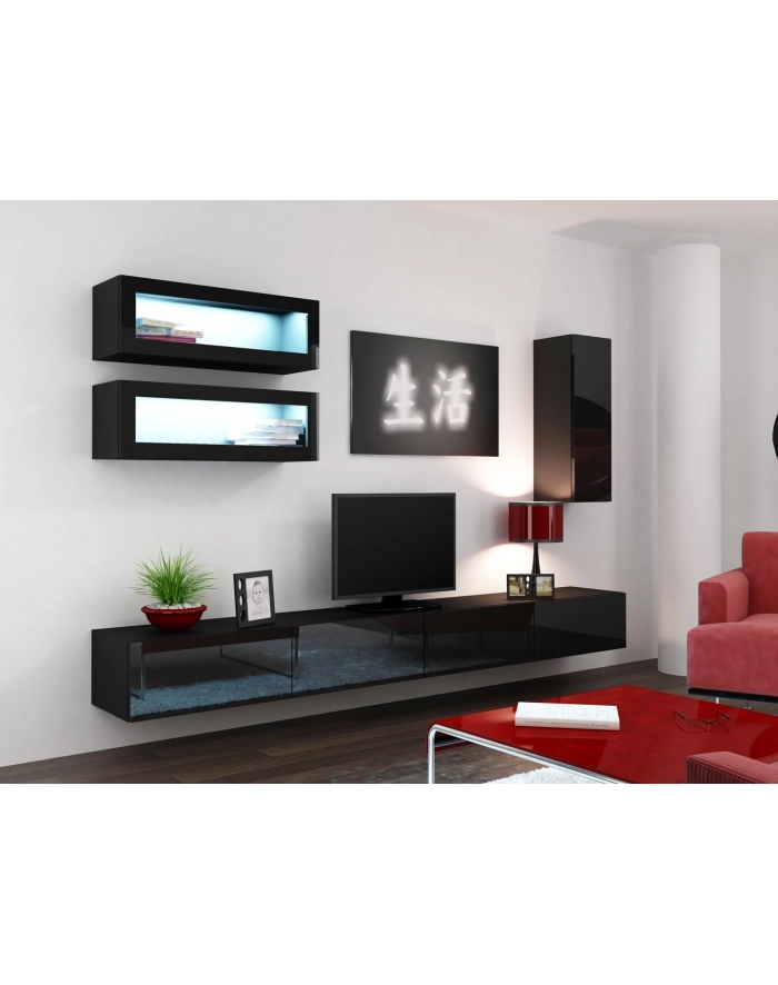 cama meble Witryna VIGO '90' pełna 90/35/32 czarny/czarny poł główny
