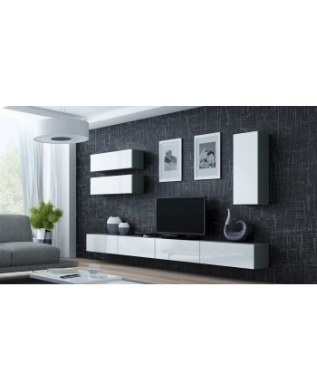 cama meble Witryna VIGO '90' pełna 90/35/32 szary/biały połysk