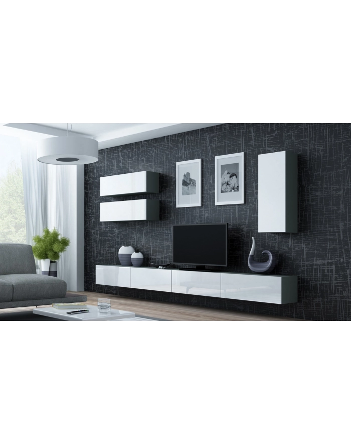 cama meble Witryna VIGO '90' pełna 90/35/32 szary/biały połysk główny
