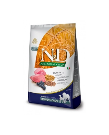 FARMINA N'D ANCESTRAL GRAIN DOG LAMB  SPELT  OATS ' BLUEBERRY ADULT MEDIUM ' MAXI - sucha karma dla psa - 12kg nr 1