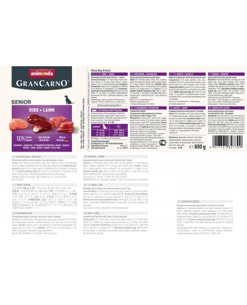 ANIMONDA GranCarno Senior smak: wołowina i jagnięcina - puszka 800g nr 1