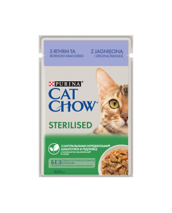 purina nestle CAT CHOW STERILISED GiG Jagnięcina Zielona Fasolka w sosie 85g