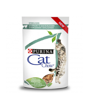 purina nestle CAT CHOW STERILISED GiG Kurczak Bakłażan w sosie 85g