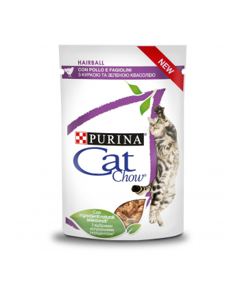 purina nestle CAT CHOW Hairball Control Kurczak Zielona Fasolka w sosie 85g