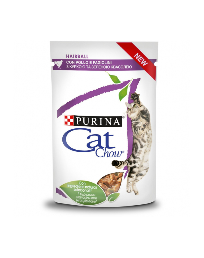 purina nestle CAT CHOW Hairball Control Kurczak Zielona Fasolka w sosie 85g główny
