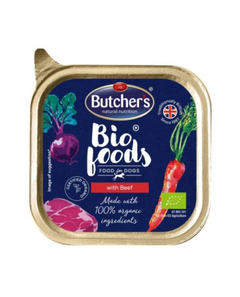 Butcher's BIO Foods - Karma dla psa z wołowiną - tacka 150g