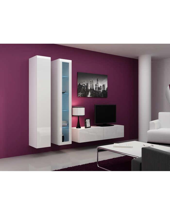 cama meble Zestaw VIGO 10 biały/biały połysk główny