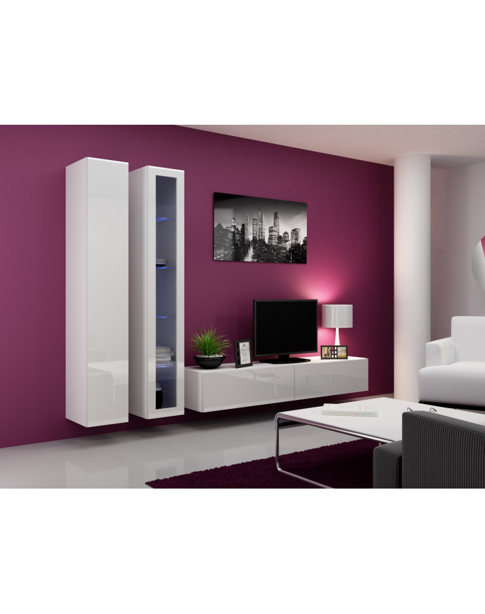 cama meble Zestaw VIGO 3 biały/biały połysk główny