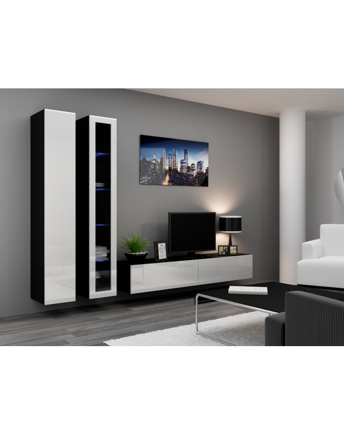 cama meble Zestaw VIGO 3 czarny/biały połysk główny