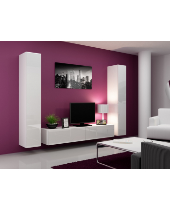 cama meble Zestaw VIGO 4 biały/biały połysk