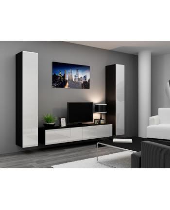 cama meble Zestaw VIGO 4 czarny/biały połysk nr 2