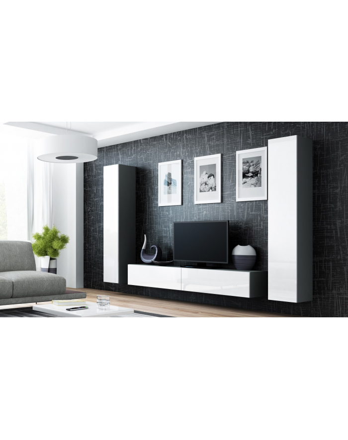 cama meble Zestaw VIGO 4 szary/biały połysk główny