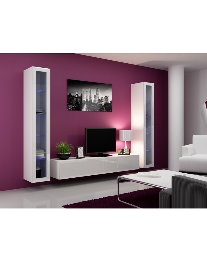 cama meble Zestaw VIGO 5 biały/biały połysk główny