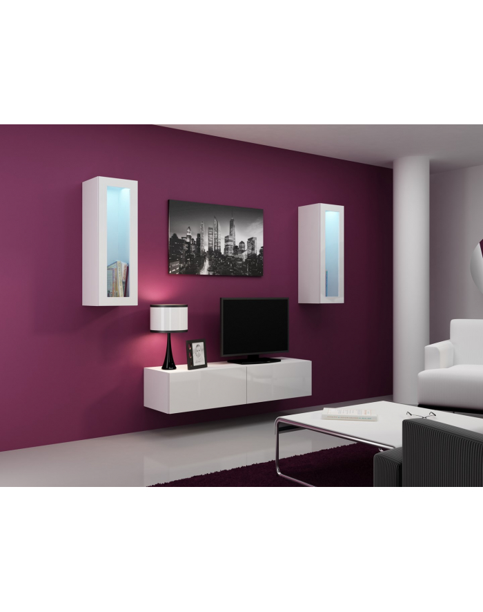 cama meble Zestaw VIGO 8 biały/biały połysk główny