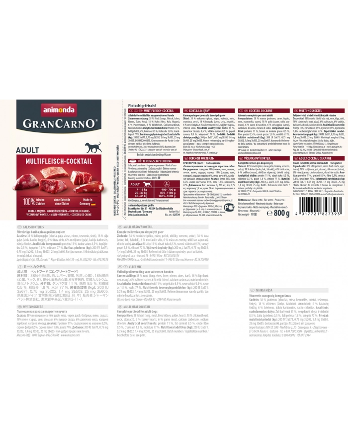 ANIMONDA Grancarno Adult smak: mięsny koktajl 800g główny