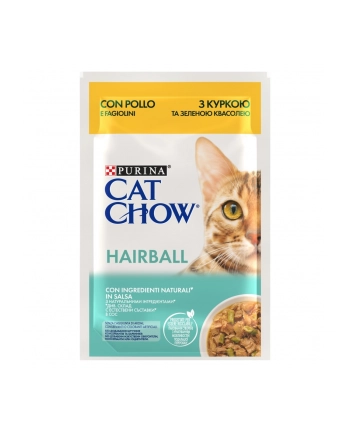 purina nestle CAT CHOW Hairball Control Kurczak Zielona Fasolka w sosie 85g