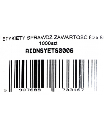 nc system ETYKIETY SPRAWDŹ ZAWARTOŚĆ 1000SZT MOCNYKLEJ 80X80