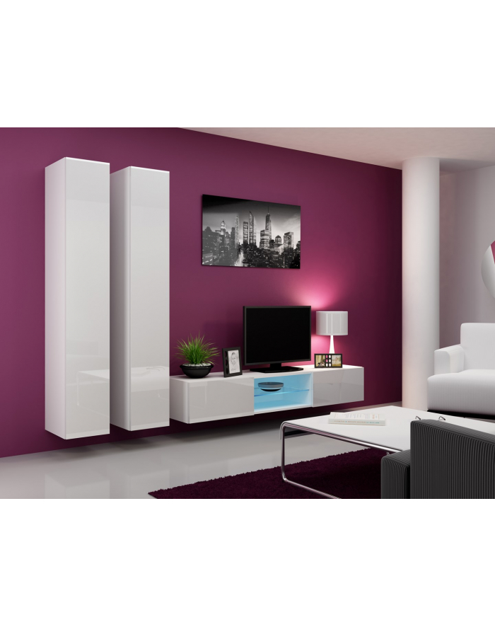 cama meble Zestaw VIGO 19 biały/biały połysk główny