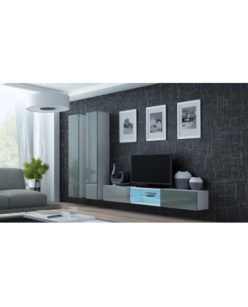 cama meble Zestaw VIGO 19 biały/szary połysk nr 2