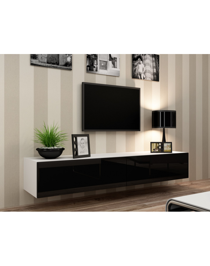 cama meble Zestaw VIGO 22 biały/czarny połysk główny