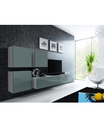 cama meble Zestaw VIGO 23 biały/szary połysk nr 1