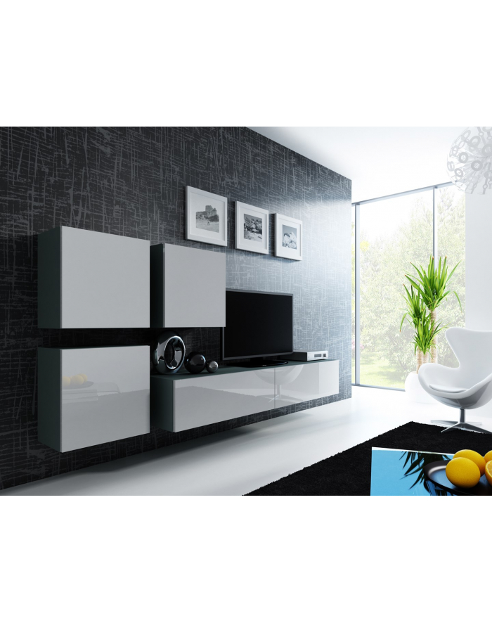 cama meble Zestaw VIGO 23 szary/biały połysk główny