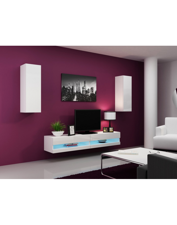 cama meble Zestaw VIGO NEW 10 biały/biały połysk główny