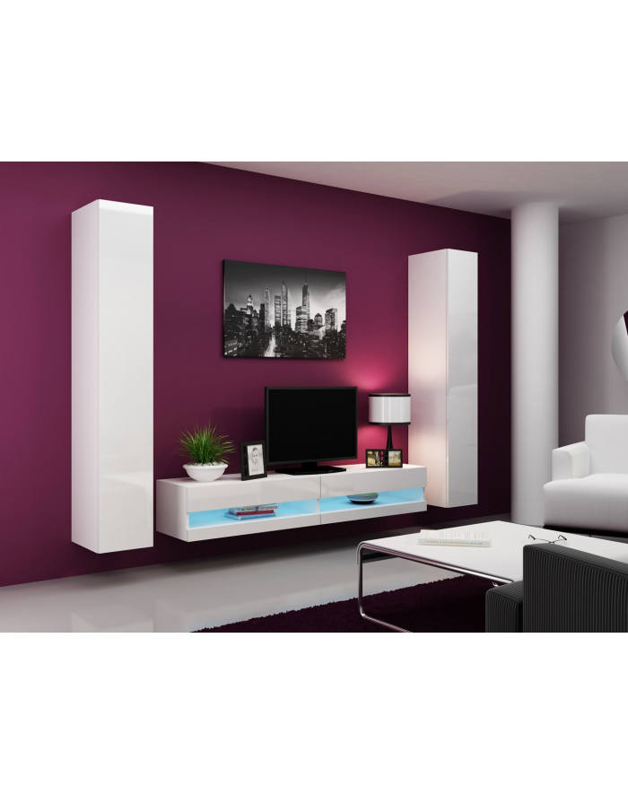 cama meble Zestaw VIGO NEW 4 biały/biały połysk główny