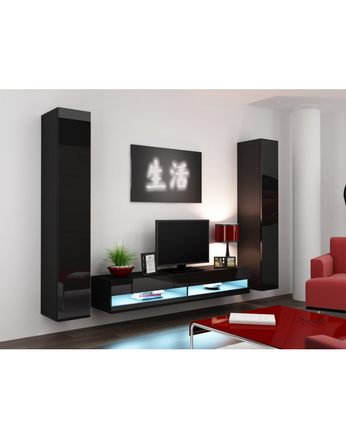 cama meble Zestaw VIGO NEW 4 czarny/czarny połysk główny