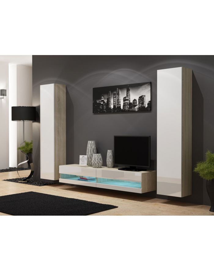 cama meble Zestaw VIGO NEW 4 sonoma/biały połysk główny