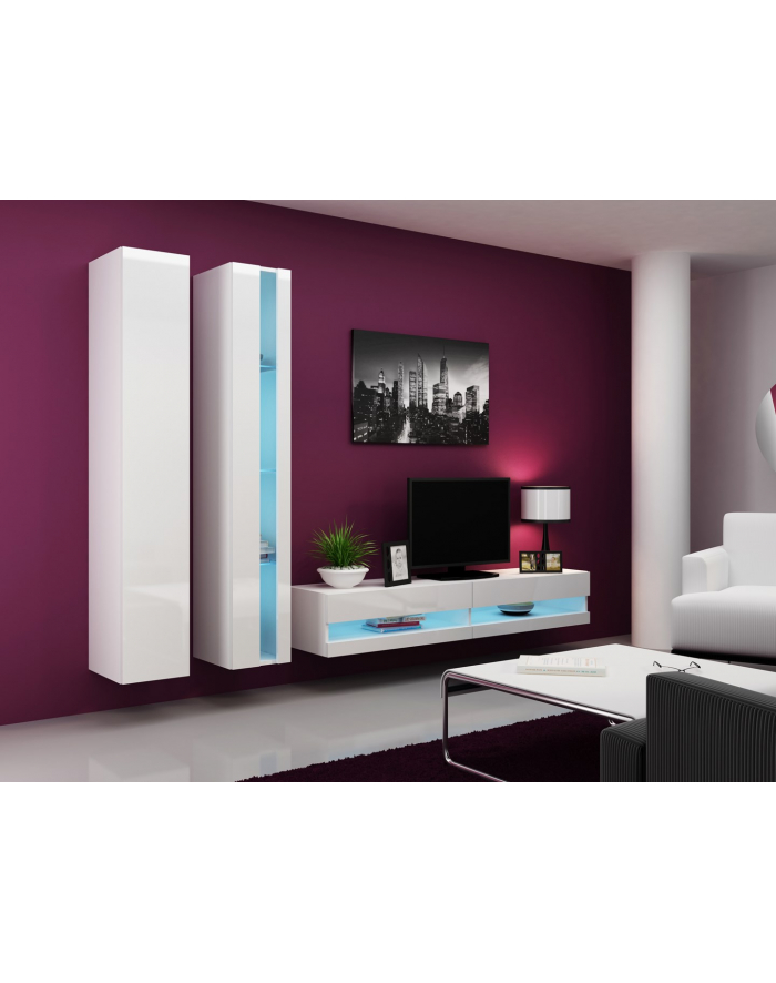 cama meble Zestaw VIGO NEW 5 biały/biały połysk główny