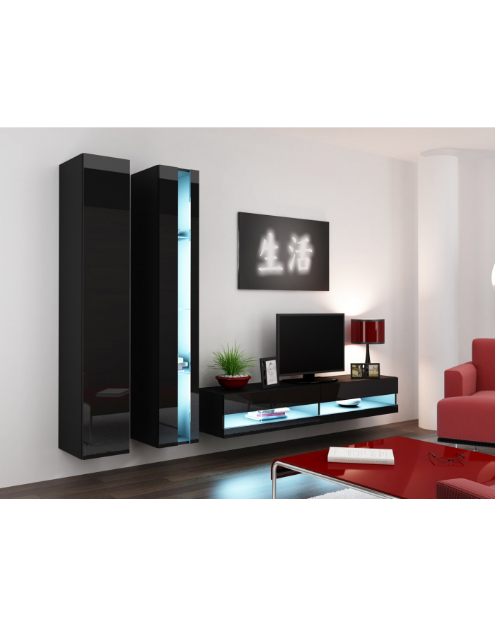 cama meble Zestaw VIGO NEW 5 czarny/czarny połysk główny