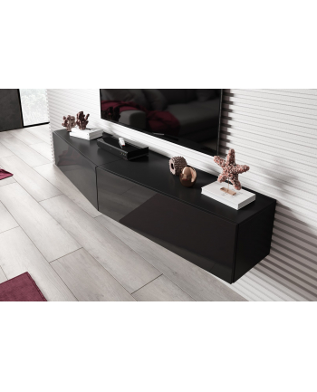 cama meble Szafka RTV VIGO SLANT 180cm (2x90) czarny/czarpoł nr 1