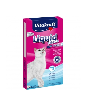 VITAKRAFT Cat Liquid Snack - przysmak dla kota w płynie: łosoś  Omega 3 6 szt nr 1