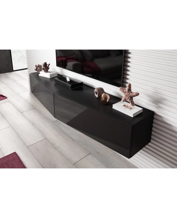 cama meble Szafka RTV VIGO SLANT 180cm (2x90) czarny/czarpoł nr 2
