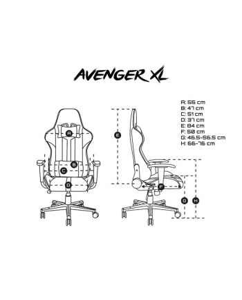 natec Fotel dla graczy Fury Avenger XL Czarno-biały nr 2